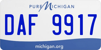 MI license plate DAF9917