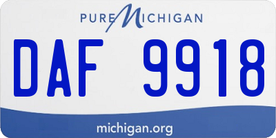 MI license plate DAF9918