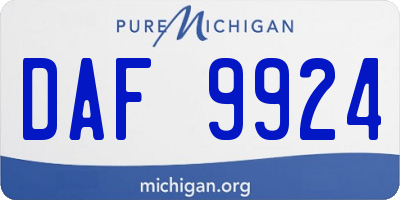 MI license plate DAF9924