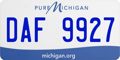 MI license plate DAF9927