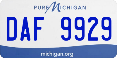 MI license plate DAF9929