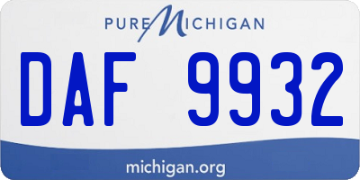 MI license plate DAF9932