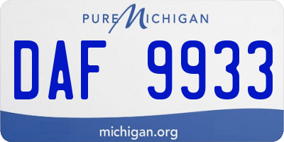 MI license plate DAF9933