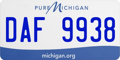 MI license plate DAF9938