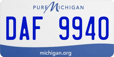 MI license plate DAF9940