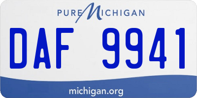 MI license plate DAF9941