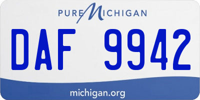 MI license plate DAF9942