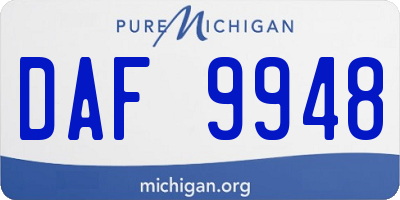 MI license plate DAF9948