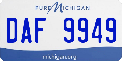 MI license plate DAF9949