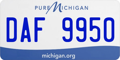 MI license plate DAF9950