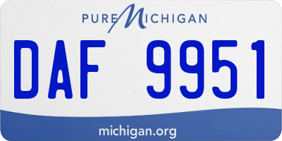 MI license plate DAF9951