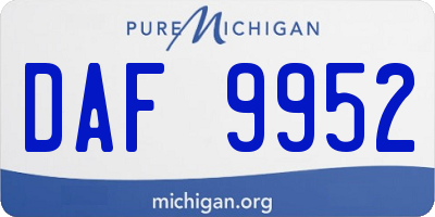 MI license plate DAF9952