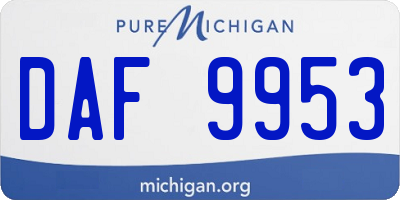 MI license plate DAF9953