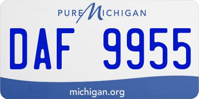 MI license plate DAF9955