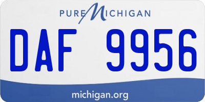 MI license plate DAF9956