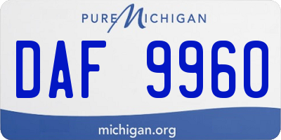 MI license plate DAF9960