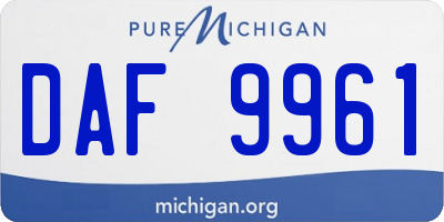 MI license plate DAF9961