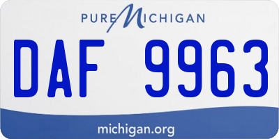 MI license plate DAF9963