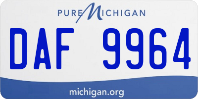MI license plate DAF9964