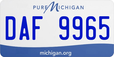 MI license plate DAF9965