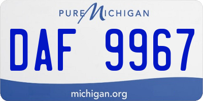 MI license plate DAF9967