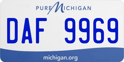 MI license plate DAF9969