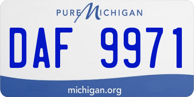 MI license plate DAF9971
