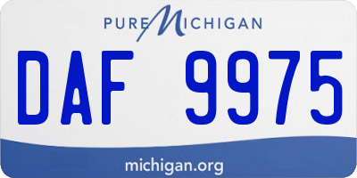 MI license plate DAF9975