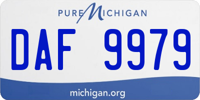 MI license plate DAF9979