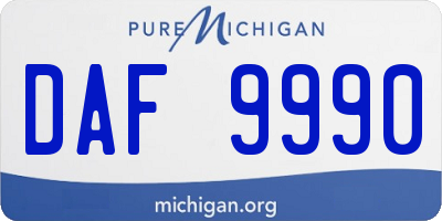 MI license plate DAF9990