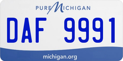 MI license plate DAF9991