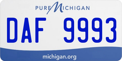 MI license plate DAF9993