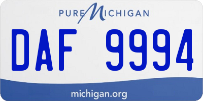 MI license plate DAF9994