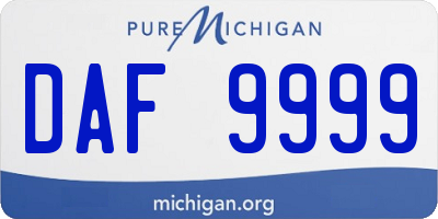 MI license plate DAF9999