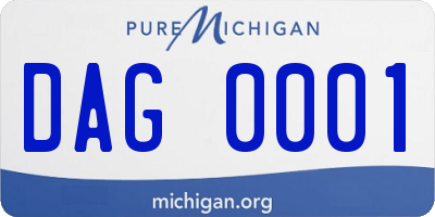 MI license plate DAG0001