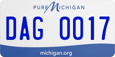 MI license plate DAG0017