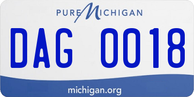 MI license plate DAG0018