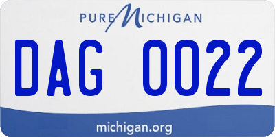MI license plate DAG0022
