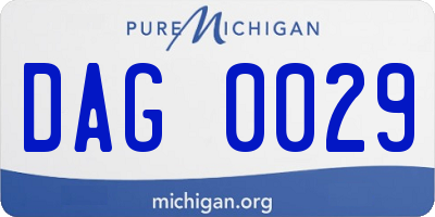 MI license plate DAG0029