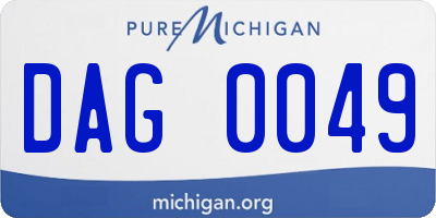MI license plate DAG0049