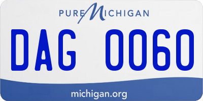 MI license plate DAG0060