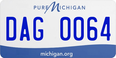 MI license plate DAG0064