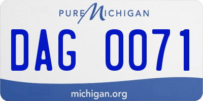 MI license plate DAG0071