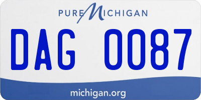 MI license plate DAG0087