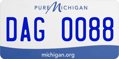 MI license plate DAG0088