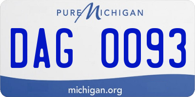MI license plate DAG0093