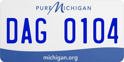 MI license plate DAG0104