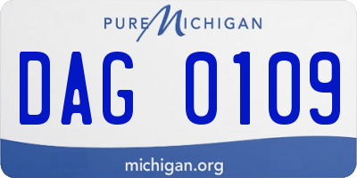 MI license plate DAG0109
