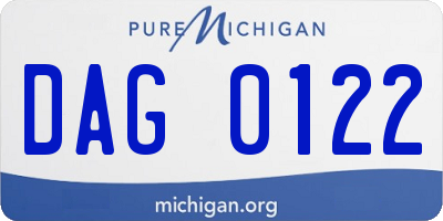 MI license plate DAG0122