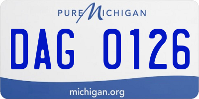 MI license plate DAG0126